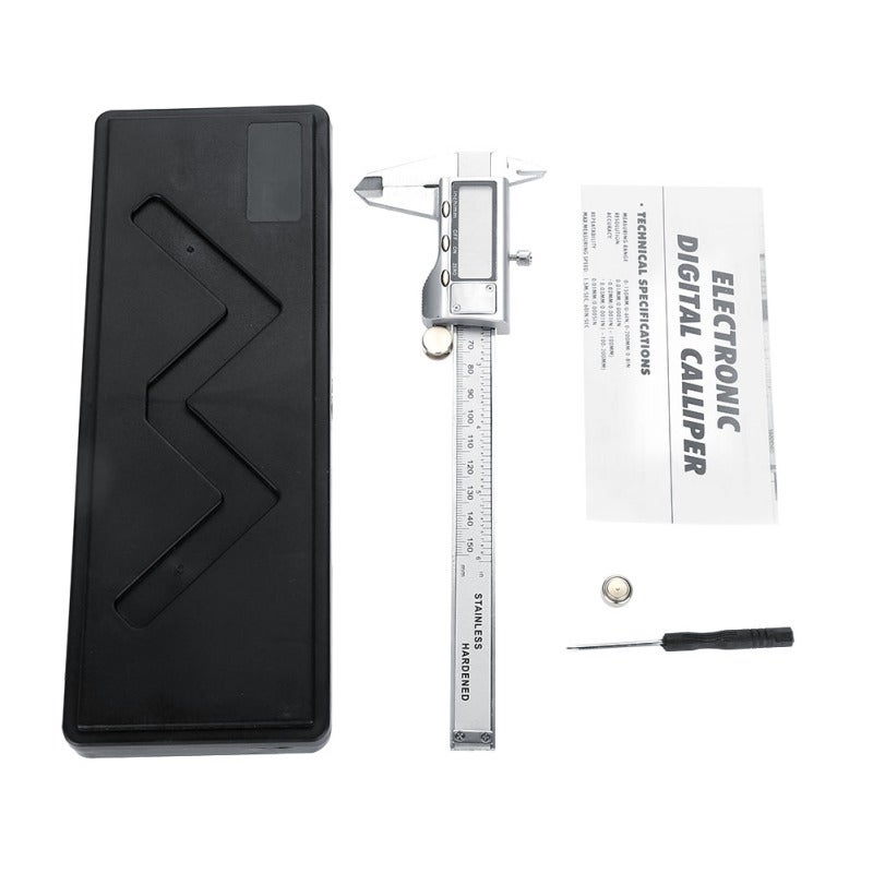Digital Vernier Caliper 0-150mm Extra Large LCD Screen - One Button Unit Reset Metal Digital Caliper for Engineering Small Machine Parts Measurement - Image 1