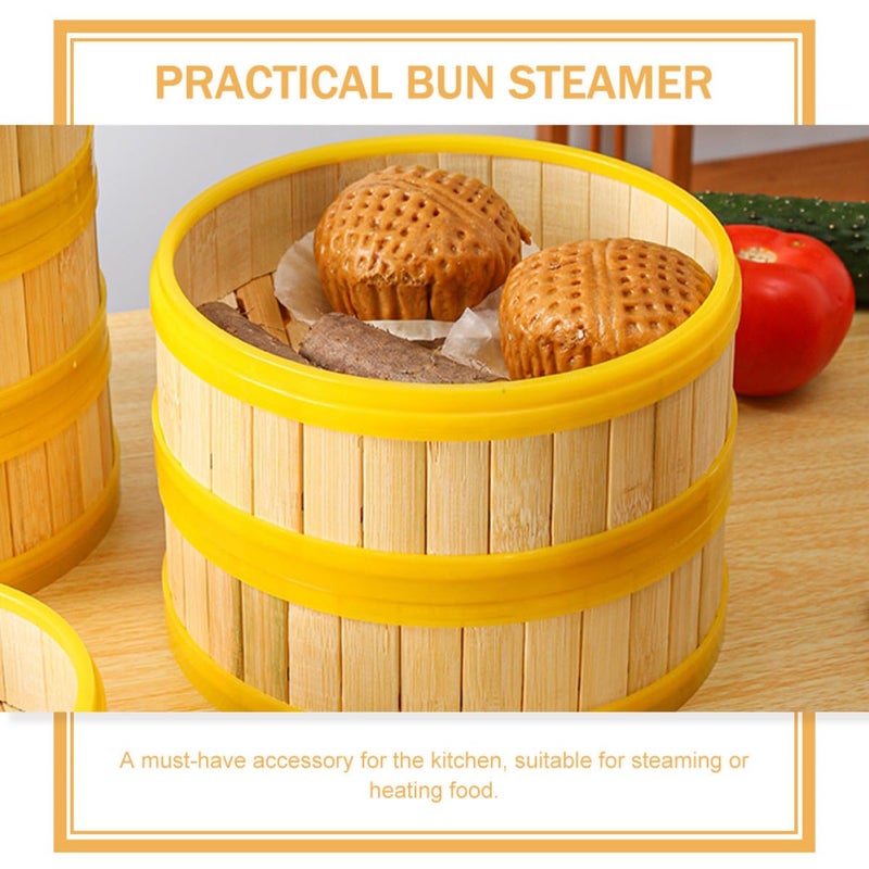 3.5 Inch Natural Bamboo Dumpling Steamer Basket With Lid For Dim Sum Cooking - Image 5