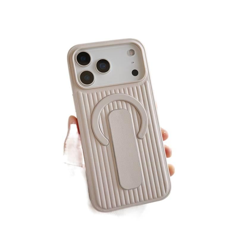 Leather Texture MagSafe Case for iPhone 15 / 15 Plus / 15 Pro / 15 Pro Max with Drop Protection and Kickstand plus Shockproof plus Strong Magnetic plus Scratch Resistant in White - ModaStar - Image 1