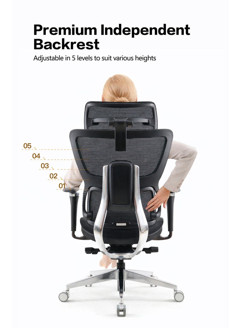 Damons Alpha Ergonomic Office Chair with 6D Armrests, Dynamic Lumbar Support for Home Office Chair, Adjustable Backrest Desk Chair, Swivel Big and Tall Office Chair - Image 5