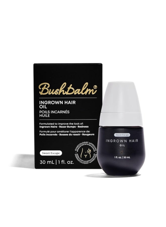 Bushbalm Ingrown Hair Oil - Helps Prevent and Repair Skin from Ingrown Hairs, Razor Burn & Underarm Bumps - Soothe Skin from Post Shave Itchiness, Irritation and Redness, 30 ml - Sweet Escape Oil - Image 1