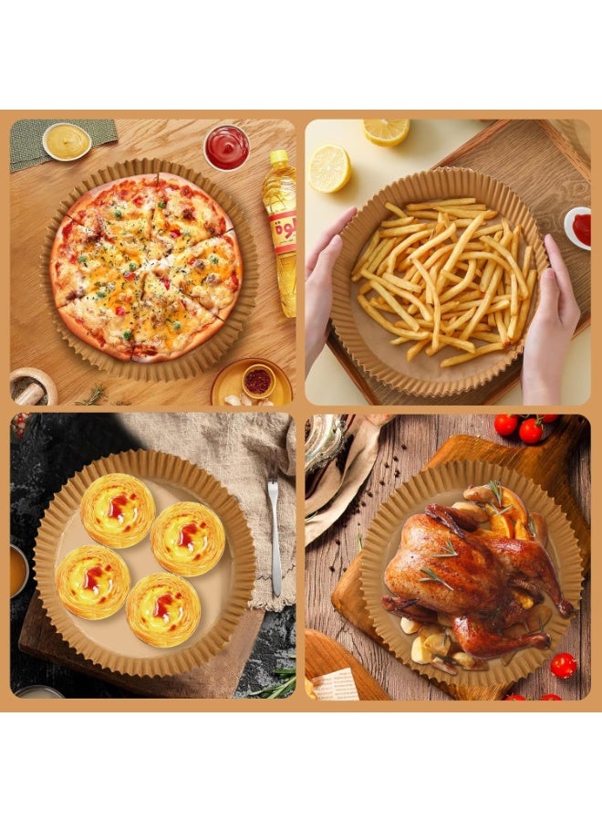 200 قطعة من بطانات ورقية للاستخدام مرة واحدة للقلاية الهوائية مقاس 20، ورق طهي للقلاية الهوائية، بطانات غير لاصقة للقلاية الهوائية، ورق خبز مقاوم للزيت للقلاية الهوائية، ورق زبدة آمن غذائيًا للخبز والشوي والميكروويف. - Image 5