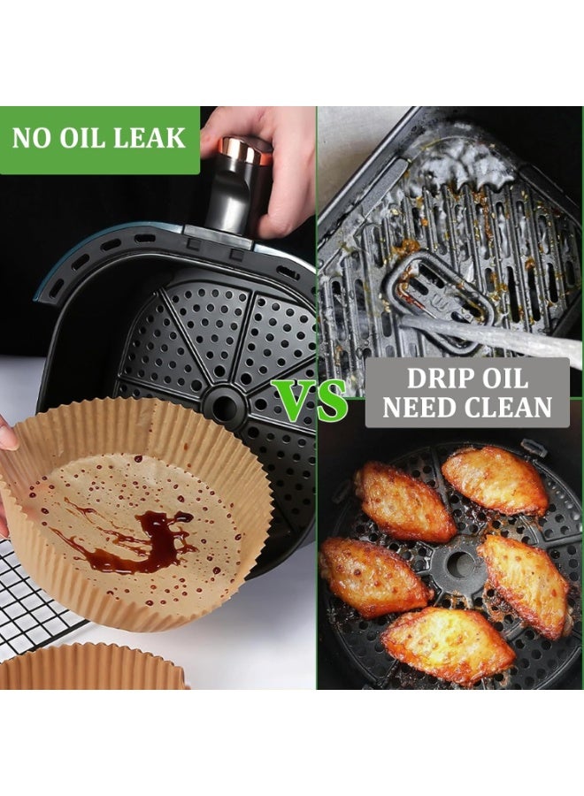 200 قطعة من بطانات ورقية للاستخدام مرة واحدة للقلاية الهوائية مقاس 20، ورق طهي للقلاية الهوائية، بطانات غير لاصقة للقلاية الهوائية، ورق خبز مقاوم للزيت للقلاية الهوائية، ورق زبدة آمن غذائيًا للخبز والشوي والميكروويف. - Image 3