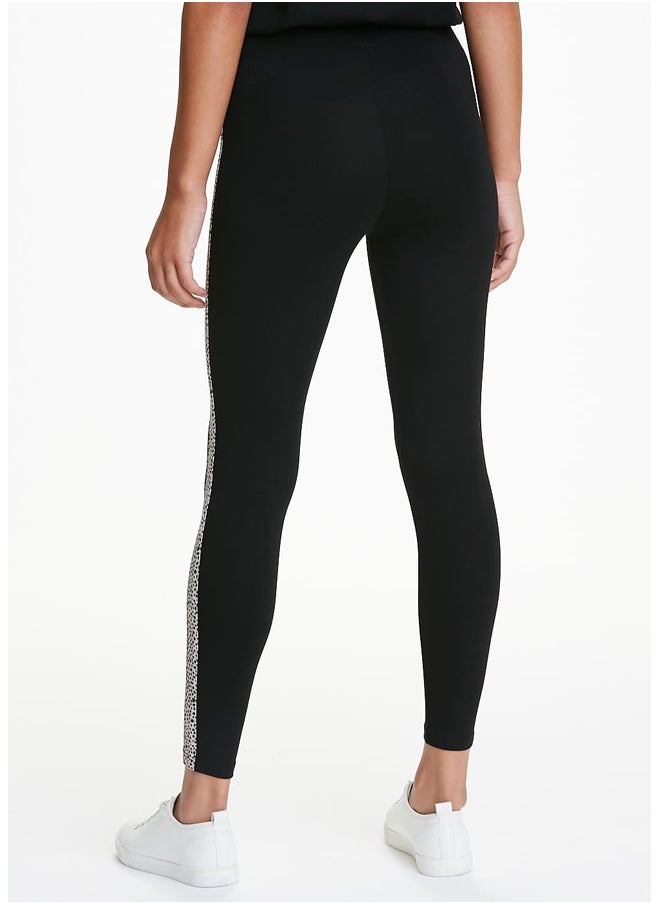 Matalan Black Side Stripe Leggings  - Image 1