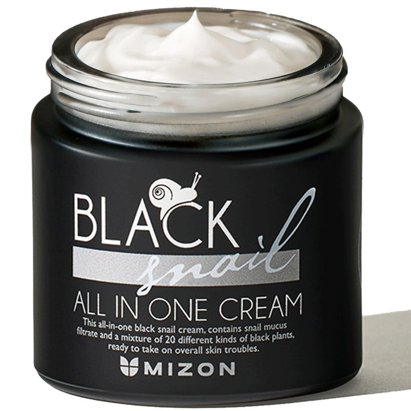 MIZON Black Snail All In One Cream Intensive Korean Skin Care Facial Moisturizing Snail Mucin Extract 254 fl oz