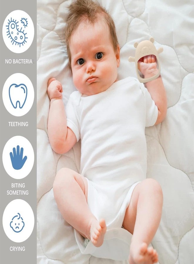 TOHIBEE Baby Teething Toys for 0-6 6-12 Months, Never Drop Infant Teether Teething Mitten Toys for 0 3 6 9 12 Months, Newborn Soothing Teething Toy Gifts for 1 One Year Old Baby Boys Girls (Groundhog Beige) - Image 4