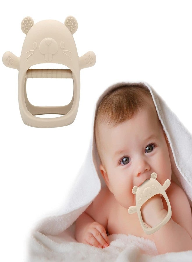 TOHIBEE Baby Teething Toys for 0-6 6-12 Months, Never Drop Infant Teether Teething Mitten Toys for 0 3 6 9 12 Months, Newborn Soothing Teething Toy Gifts for 1 One Year Old Baby Boys Girls (Groundhog Beige) - Image 2