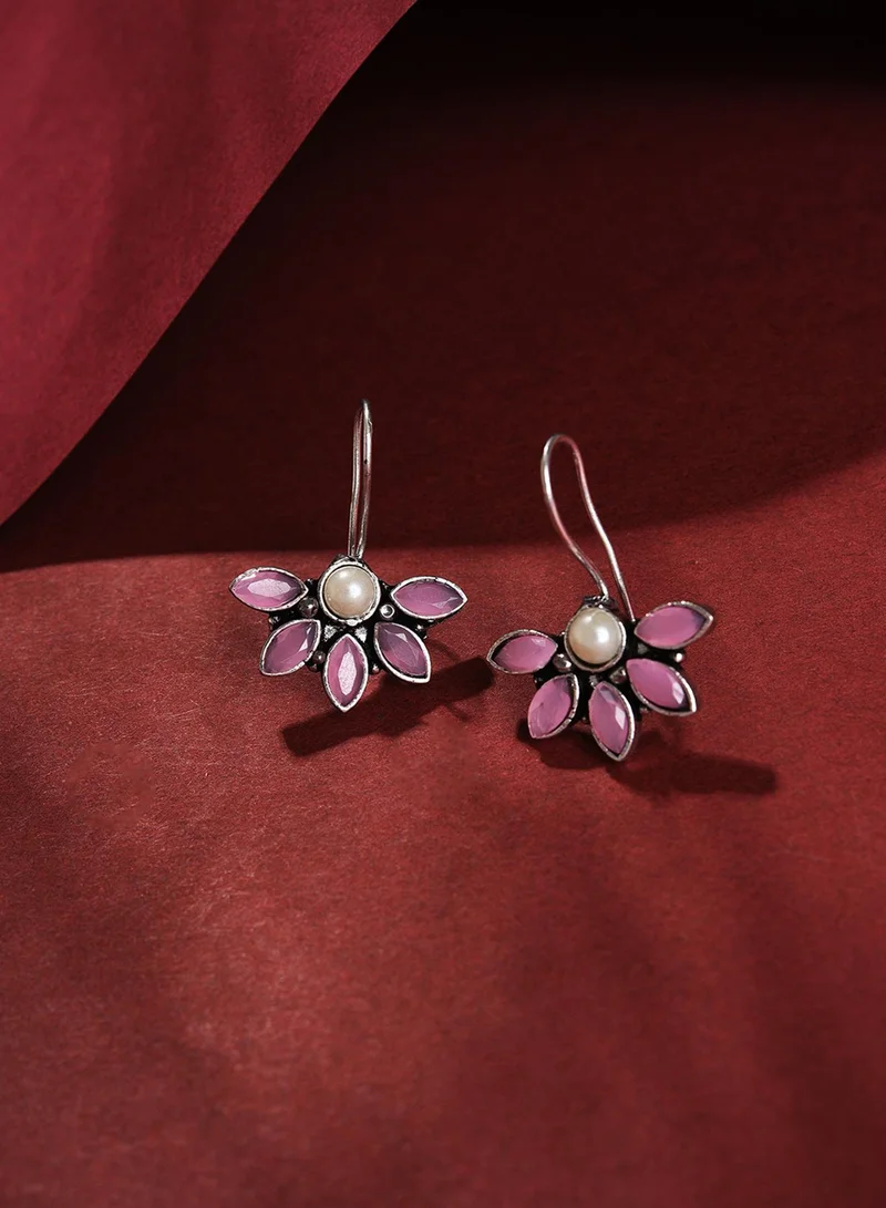 SOHI Purple Contemporary Designer Stone Artificial Drop Earring Jewellery
