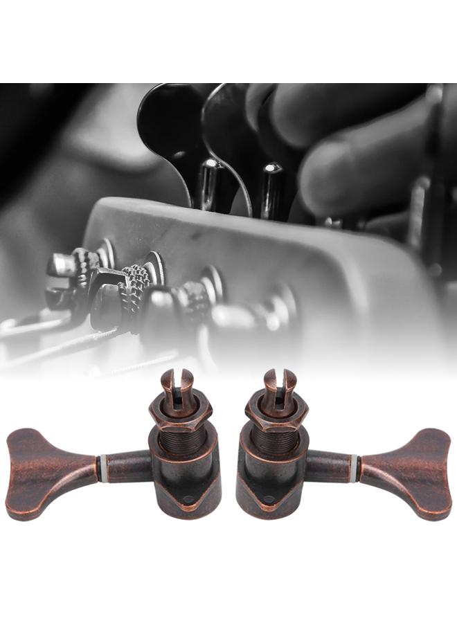 3L3R Bass Tuning Key Pegs Red Copper Enclosed Type FishtaiL Shaped String Tuners Bass Parts