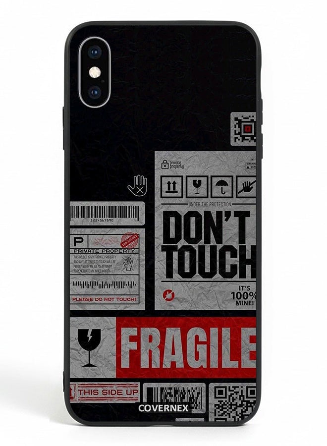 Covernex Apple iPhone X Protective Case Cover Printed Featuring Fragile Warning Label Collage - Image 2