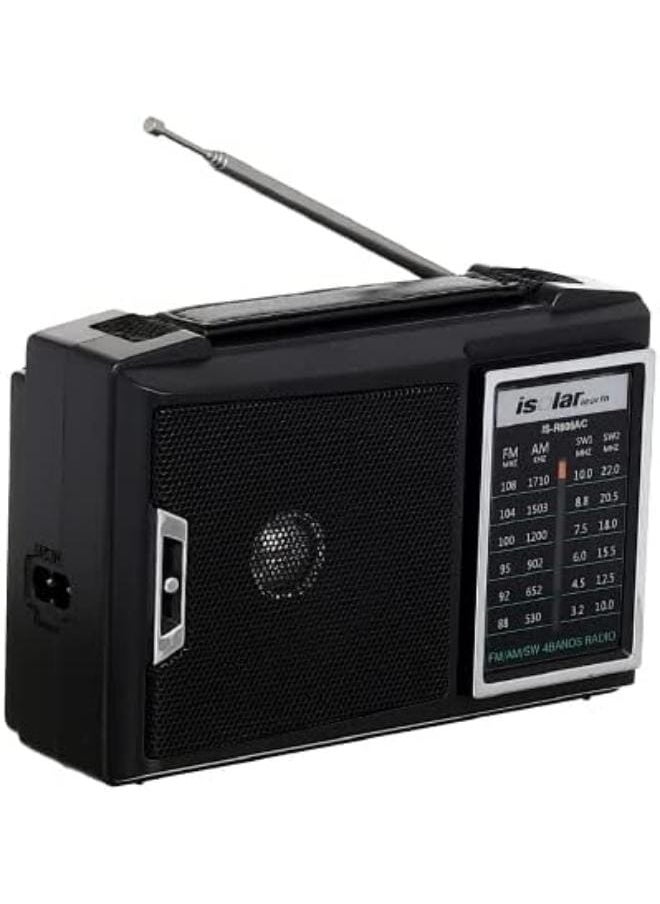 IS-R806AC Portable Multi-Frequency Modulation Recharging Family Receiver FM AM SW Stereo Radio Home Radio With BT Speaker - Black