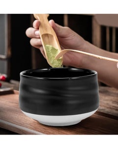 Arabest 4 Piece Matcha Set, Traditional Tea Service with Ceramic Bowl, Scoop, Prong Bamboo Matcha Whisk, and Holder (Black)  - Image 2