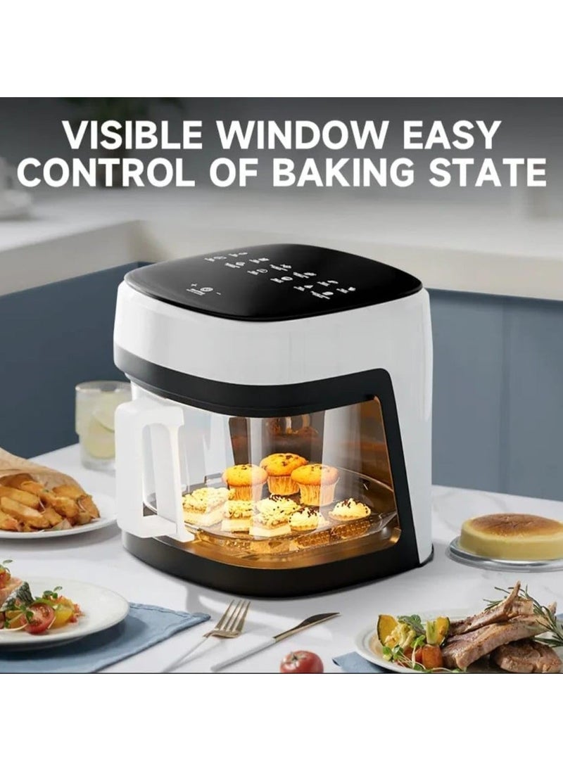 Denx Air Fryer For Healthy Frying, Grilling, Baking, And Roasting, 6-Liter Capacity, 2400 Watts, White/Black - Image 2