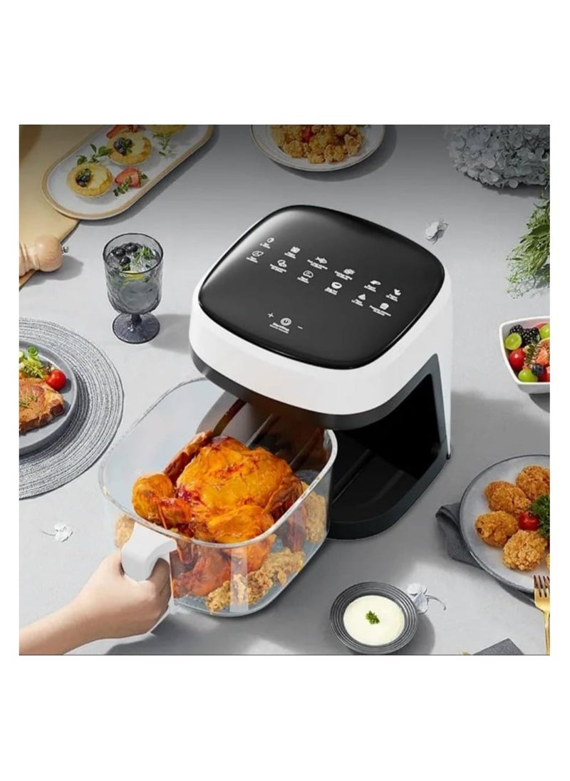 Denx Air Fryer For Healthy Frying, Grilling, Baking, And Roasting, 6-Liter Capacity, 2400 Watts, White/Black - Image 1