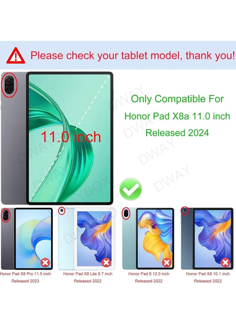 VKL - Case Compatible with Honor Pad X8a 11.0 Inch 2024, Lightweight EVA Kid Friendly Shockproof Protective Case with Handle and Hidden Bracket Cover with Honor Pad X8a 2024 (Rose Red) - Image 1