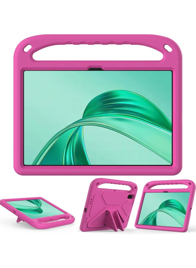VKL - Case Compatible with Honor Pad X8a 11.0 Inch 2024, Lightweight EVA Kid Friendly Shockproof Protective Case with Handle and Hidden Bracket Cover with Honor Pad X8a 2024 (Rose Red) - Image 1
