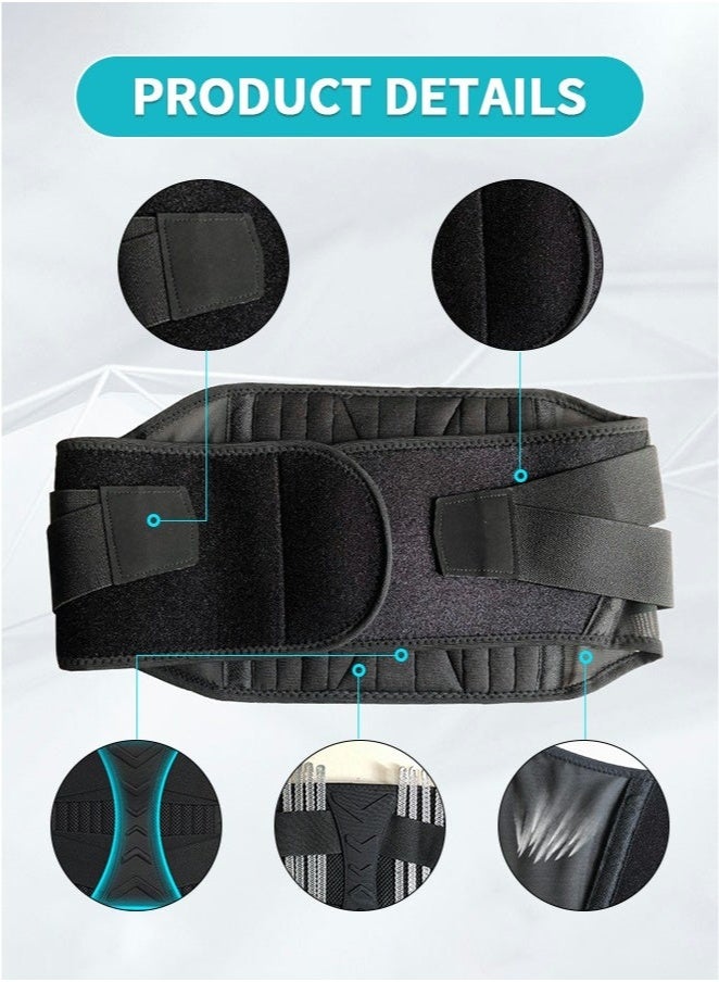 دعامة ظهر لتخفيف آلام أسفل الظهر، مزودة بـ 11 دعامة معدنية، وحزام دعم ظهر قابل للتعديل، مناسب لرفع الأثقال، والرياضة، والصالات الرياضية، والعمل، وتخفيف آلام الظهر، والجنف - مقاس كبير. - Image 4