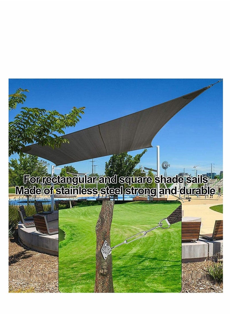 Generic 47pcs Triangle & Rectangle Shade Sail Hardware Kit 6 Inches 304 Marine Stainless Steel Sun Shade Sail Installation Hardware Kit with 50ft Wire Rope for Sun Shade Sail in Outdoor Patio Lawn Garden  - Image 2