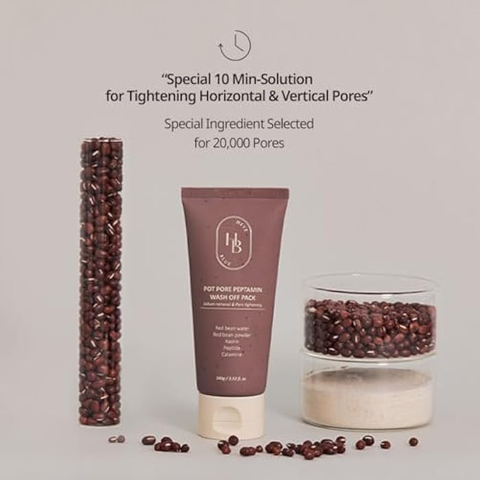 HEVEBLUE Pot Pore Peptamin Wash Off Pack - Red Bean, Peptide, Removes Blackhead, Pore Care, Tightening, Hydrating, Sensitive Skin, Korean Skincare, Exfoliating, Vegan, K-Beauty, Wash-off Mask Pack - Image 3