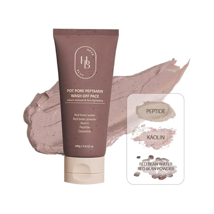 HEVEBLUE Pot Pore Peptamin Wash Off Pack - Red Bean, Peptide, Removes Blackhead, Pore Care, Tightening, Hydrating, Sensitive Skin, Korean Skincare, Exfoliating, Vegan, K-Beauty, Wash-off Mask Pack - Image 1