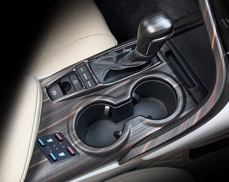 Kadore Console Panel Cup Holder Trim Gear Shift Cover for Toyota Camry XSE XLE 2018-2023 2024 Wood Grain Style LHD 1pc (with Seat Heaters Location) - Image 1