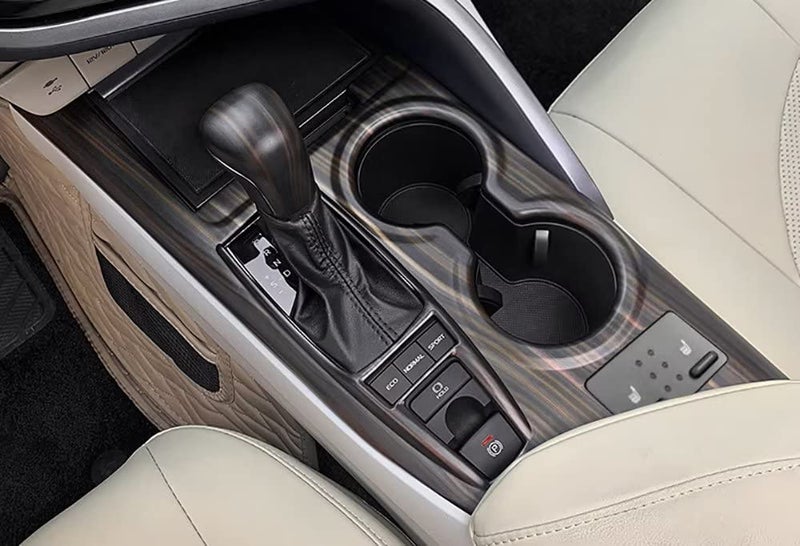 Kadore Console Panel Cup Holder Trim Gear Shift Cover for Toyota Camry XSE XLE 2018-2023 2024 Wood Grain Style LHD 1pc (with Seat Heaters Location) - Image 2
