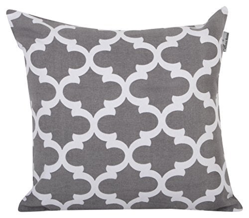 ACCENTHOME Accent Home Cotton Canvas Throw Cushion Cover Printed Both Side For Home Sofa Couch Chair Back Seat4pc pack 18x18 in Color Grey - Image 3