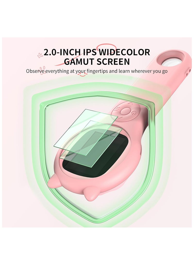 عام مجهر للأطفال محمول باليد عدسة مكبرة للأطفال، مجهر رقمي صغير، الألعاب التعليمية العلمية، هدايا عيد ميلاد. - Image 2