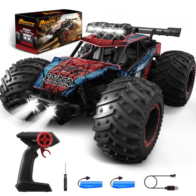Tecnock RC Truck Remote Control Car for Kids Ages 68 812 120 Scale Off Road 2WD RC Cars with LED Lights and 50 Min Run Time 24GHz All Terrain Toys Vehicle Gifts for Boys Girls - Image 3