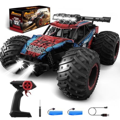 Tecnock RC Truck Remote Control Car for Kids Ages 68 812 120 Scale Off Road 2WD RC Cars with LED Lights and 50 Min Run Time 24GHz All Terrain Toys Vehicle Gifts for Boys Girls - Image 1