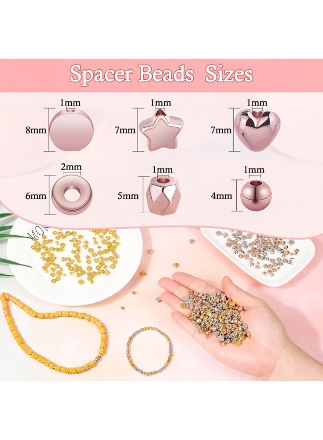 مجموعة 2160 قطعة من الخرزات الفضية لصنع الأساور، خرزات ذهبية صغيرة مستديرة متنوعة، لصنع المجوهرات (فضية، ذهبية، ذهبية وردية، ذهبية KC) - Image 2