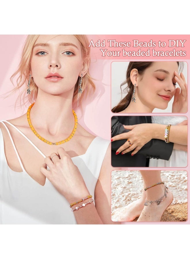 مجموعة 2160 قطعة من الخرزات الفضية لصنع الأساور، خرزات ذهبية صغيرة مستديرة متنوعة، لصنع المجوهرات (فضية، ذهبية، ذهبية وردية، ذهبية KC) - Image 5