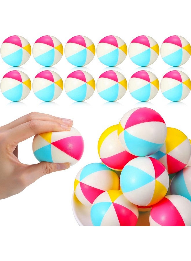 Jerify 24 Pcs Mini Beach Stress Balls 2.5 Inch Foam Pu Relief Stress Ball Mini Rainbow Blow Up Beach Balls Toys For Girls Boys Birthday Beach Hawaiian Party Favors Summer Pool Games(Bright Color) - Image 1