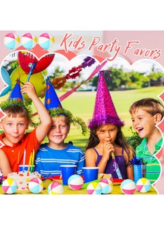 Jerify 24 Pcs Mini Beach Stress Balls 2.5 Inch Foam Pu Relief Stress Ball Mini Rainbow Blow Up Beach Balls Toys For Girls Boys Birthday Beach Hawaiian Party Favors Summer Pool Games(Bright Color)  - Image 2