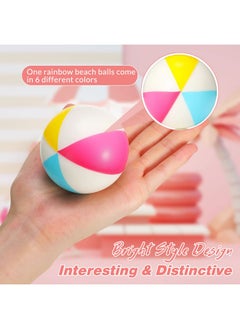 Jerify 24 Pcs Mini Beach Stress Balls 2.5 Inch Foam Pu Relief Stress Ball Mini Rainbow Blow Up Beach Balls Toys For Girls Boys Birthday Beach Hawaiian Party Favors Summer Pool Games(Bright Color)  - Image 5
