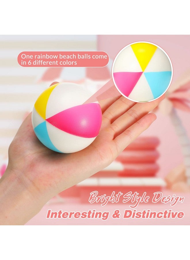 Jerify 24 Pcs Mini Beach Stress Balls 2.5 Inch Foam Pu Relief Stress Ball Mini Rainbow Blow Up Beach Balls Toys For Girls Boys Birthday Beach Hawaiian Party Favors Summer Pool Games(Bright Color) - Image 5