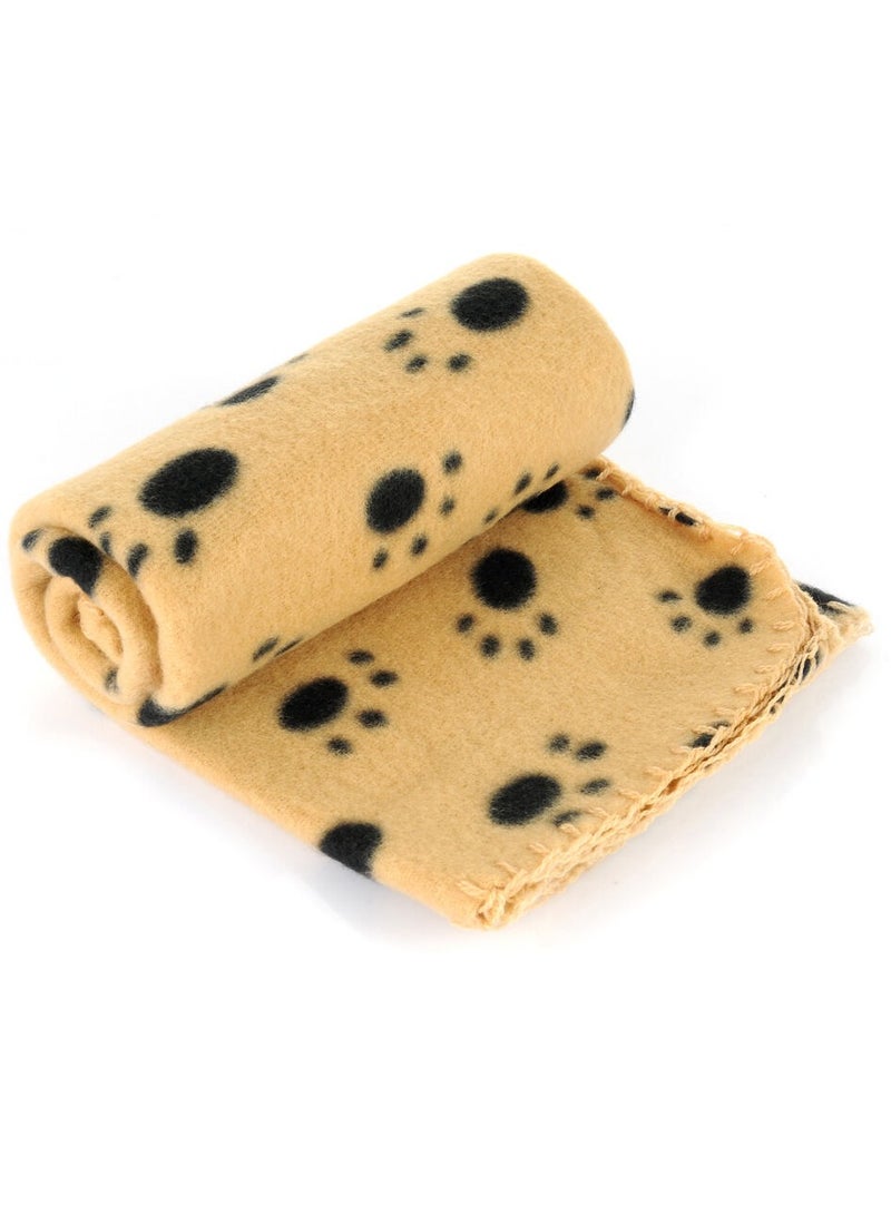 MileMelo Pet Blankets Soft Dog Cat Fleece Blankets Extra Large Plush Throws Dog Cat New Pet Touch Soft Fleece Large Pet Blankets Kittens Paws Brown - Image 1