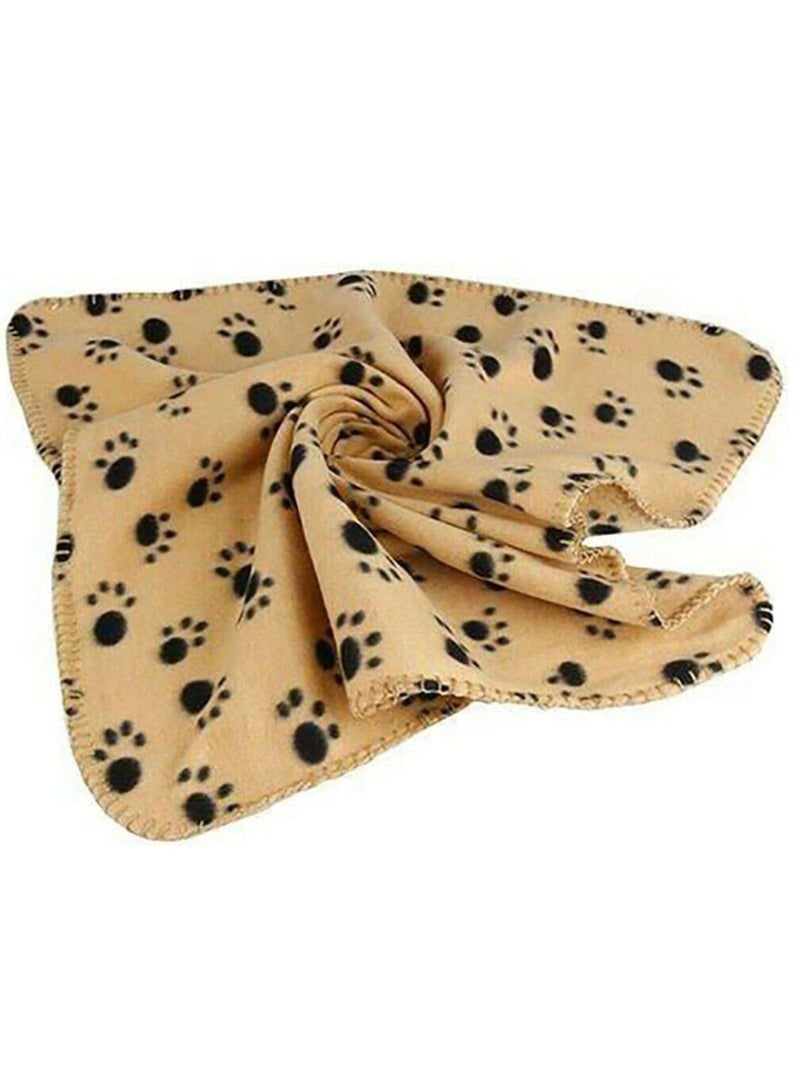 MileMelo Pet Blankets Soft Dog Cat Fleece Blankets Extra Large Plush Throws Dog Cat New Pet Touch Soft Fleece Large Pet Blankets Kittens Paws Brown - Image 5