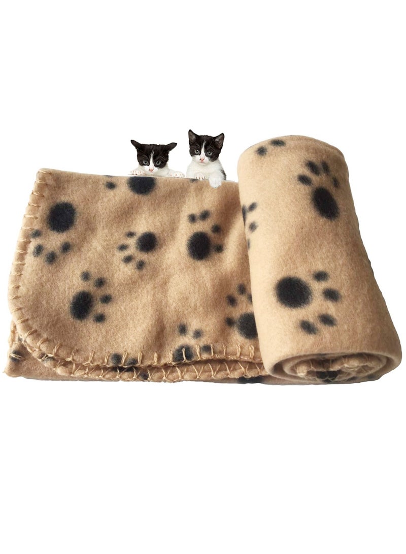 MileMelo Pet Blankets Soft Dog Cat Fleece Blankets Extra Large Plush Throws Dog Cat New Pet Touch Soft Fleece Large Pet Blankets Kittens Paws Brown - Image 4