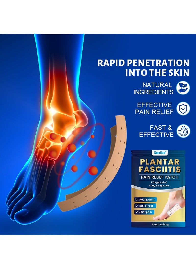 Sumifun 24pcs Plantar Fascia Pain Relief Patch, Plantar Fasciitis Knee Joint Pain Relief Patch - Image 3