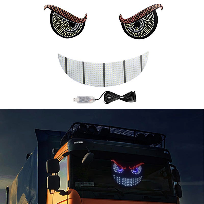 KOPROAD RGB LED Devil Eyes Light for Car, Dynamic LED Lights for Car Windshield, Devil's Eye Strips with One Key Control, USB-Powered for Truck/SUVs (XL-14) - Image 1