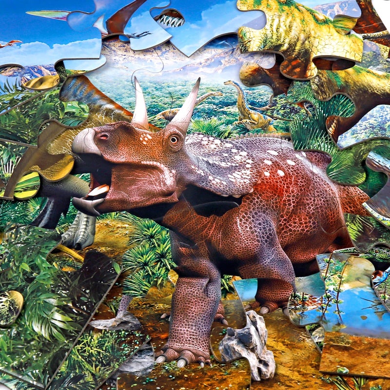IFLOVE Jumbo Floor Puzzle for Kids,48 Piece Volcano Dinosaur Large Jigsaw Puzzles, Fun Educational Toy for Toddlers Ages 3-5,Preschool Learning Easter Gift for Boy Girl Ages 4-8 - Image 3