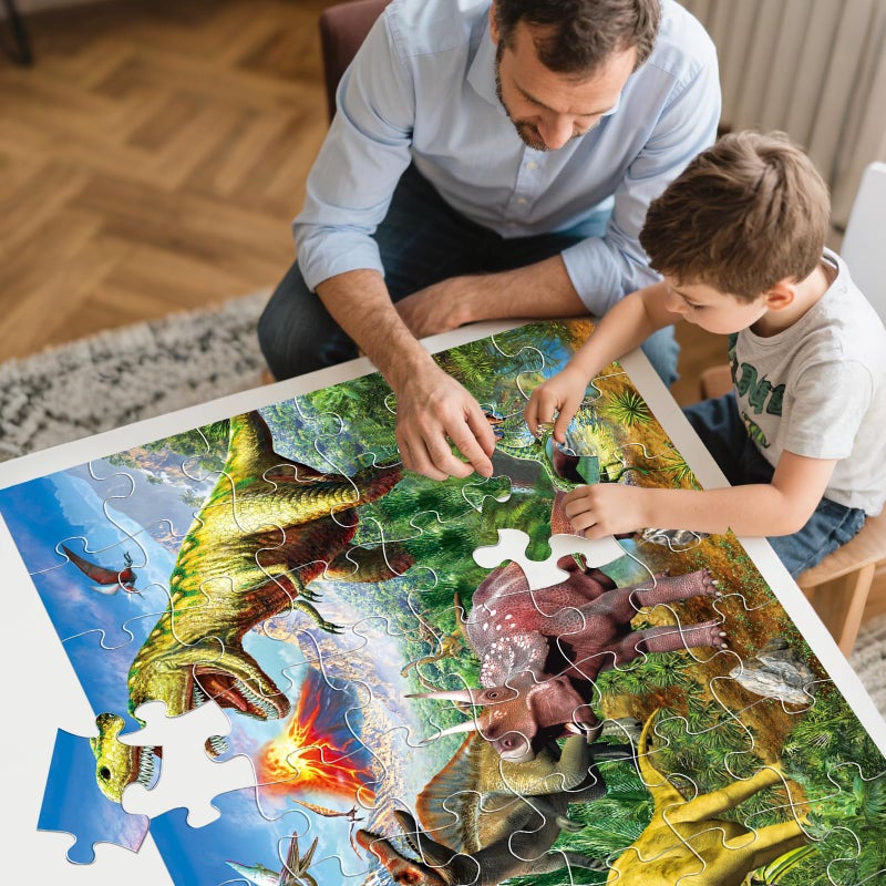 IFLOVE Jumbo Floor Puzzle for Kids,48 Piece Volcano Dinosaur Large Jigsaw Puzzles, Fun Educational Toy for Toddlers Ages 3-5,Preschool Learning Easter Gift for Boy Girl Ages 4-8 - Image 5