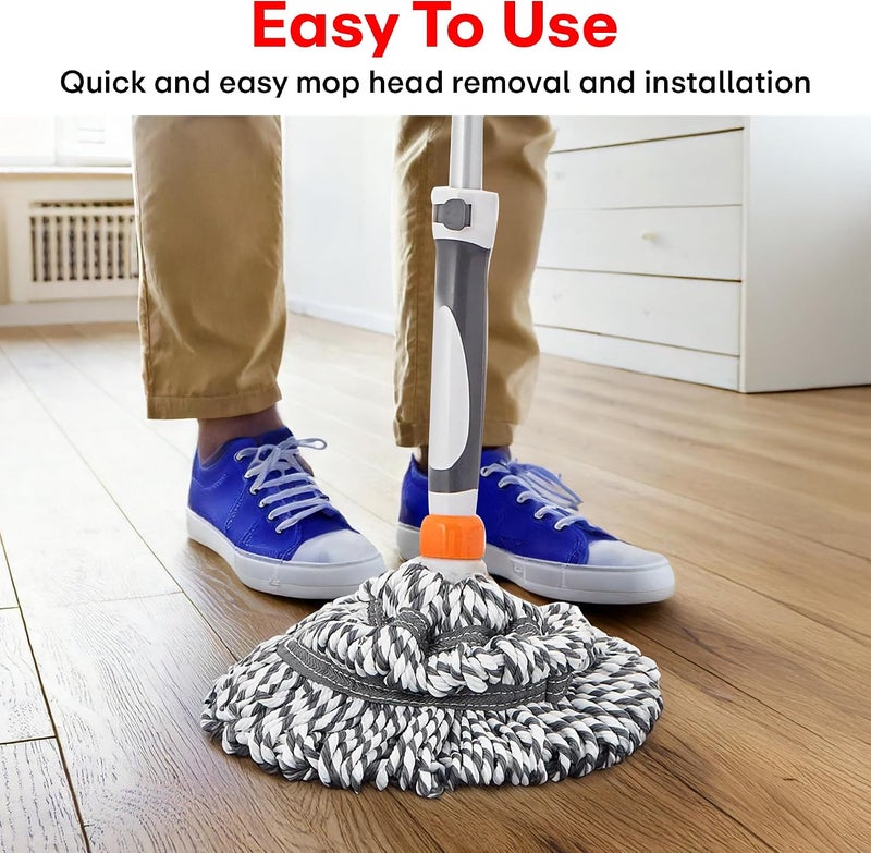 PRIME PICK Twist Mop Telescopick Handle Spin Mop & Extendable Ceiling Fan Cleaning Brush Stainless Steel Wringer Puller Handle Microfiber Dry, Wet Mop for Floor Wall - Image 4