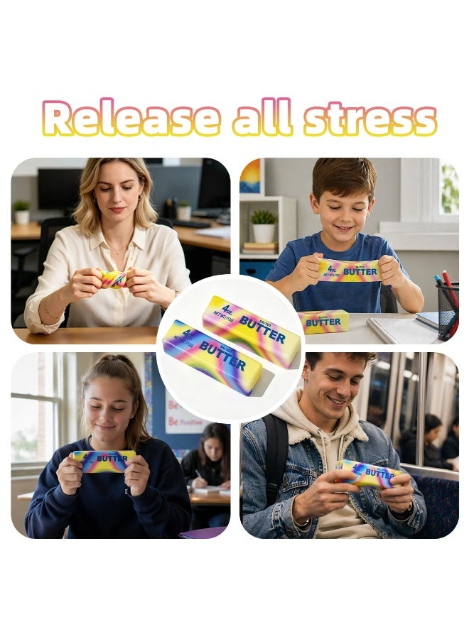2 Pcs New Rainbow Butter Squishy Sticks, Swirling Fluid Pattern Squeeze Fidget Toys, Soft Sensory Anxiety Relief Toys, Pocket-Size Desk Toys for Home, Office, and Travel - Image 5