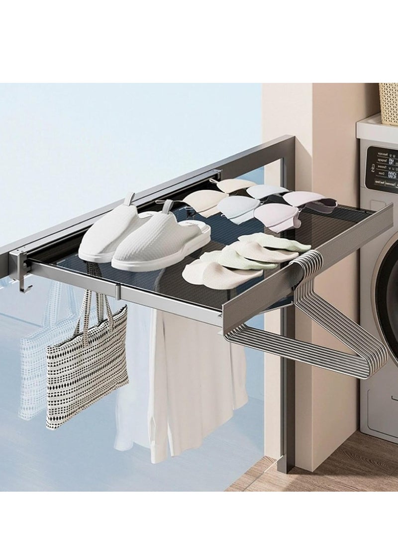 Towel Rack for Bathroom, Matte Brushed Gold Towel Shelf, Metal Small Bathroom Towel Racks with Hooks for Hotel, Rv, Hanging Towels  - Image 1