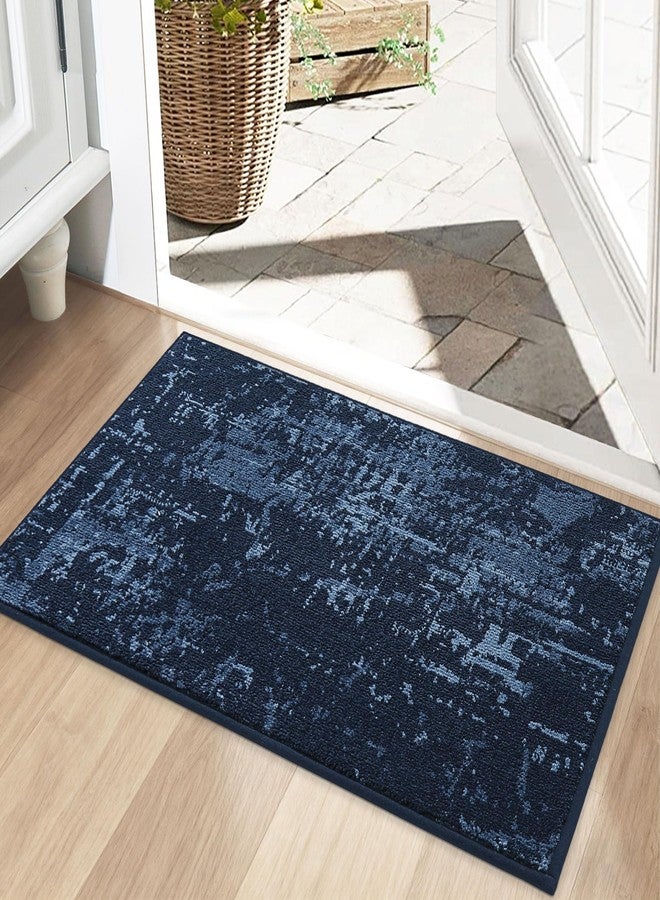 BEQHAUSE Dirt Trapper Door Mat 20" x 32", Non-Slip Doormats Washable Entryway Rugs, Stain Resistant Dog Door Mats Absorbent Welcome Floor Mat for Front Back Door, Mud Wet Shoes & Paws, Blue - Image 1
