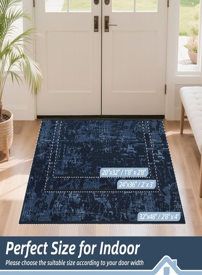 BEQHAUSE Dirt Trapper Door Mat 20" x 32", Non-Slip Doormats Washable Entryway Rugs, Stain Resistant Dog Door Mats Absorbent Welcome Floor Mat for Front Back Door, Mud Wet Shoes & Paws, Blue - Image 2