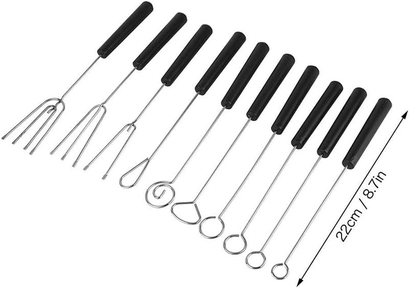klarako 10Pcs Chocolate Dipping Set, Stainless Steel Fondue Forks Chocolate Dipping Fork DIY Decorating Tool - Image 5