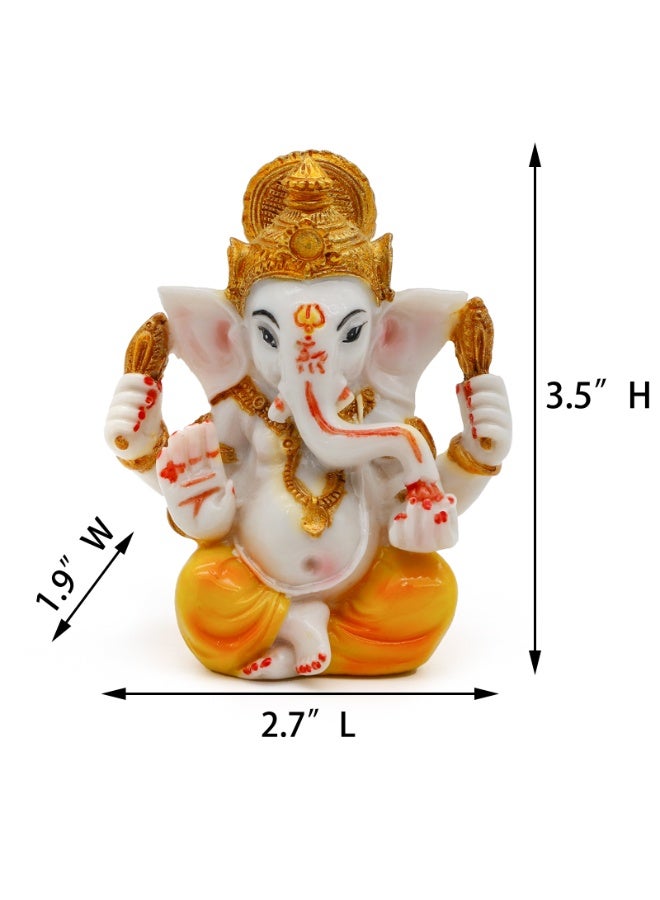 alikiki تمثال الإله الهندوسي غانيشا - هدايا ديوالي الهندية، تمثال غانيشا صغير لتزيين لوحة قيادة السيارة، معبد الإله الهندي، مورتي، غرفة التأمل، غرفة المذبح، ديكور، هدية زفاف - Image 5